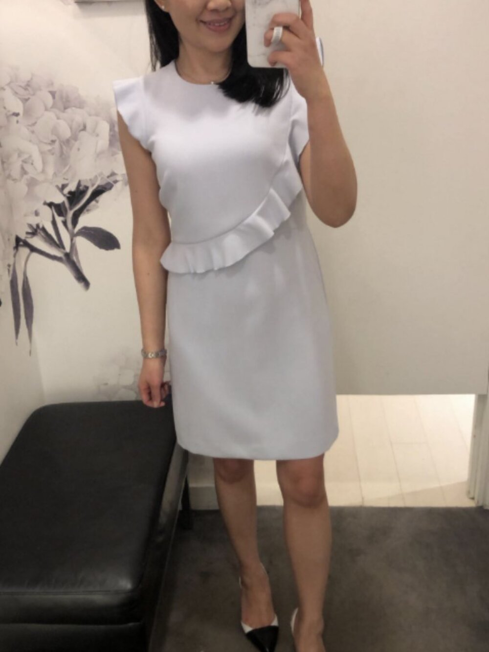 Ann Taylor Doubleweave Flutter Sleeve Sheath Dress Size 0 NWT